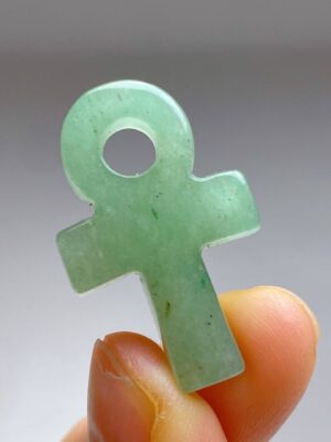 Mini Crystal Ankh · Green aventurine