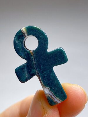 Mini Crystal Ankh · Ocean jasper