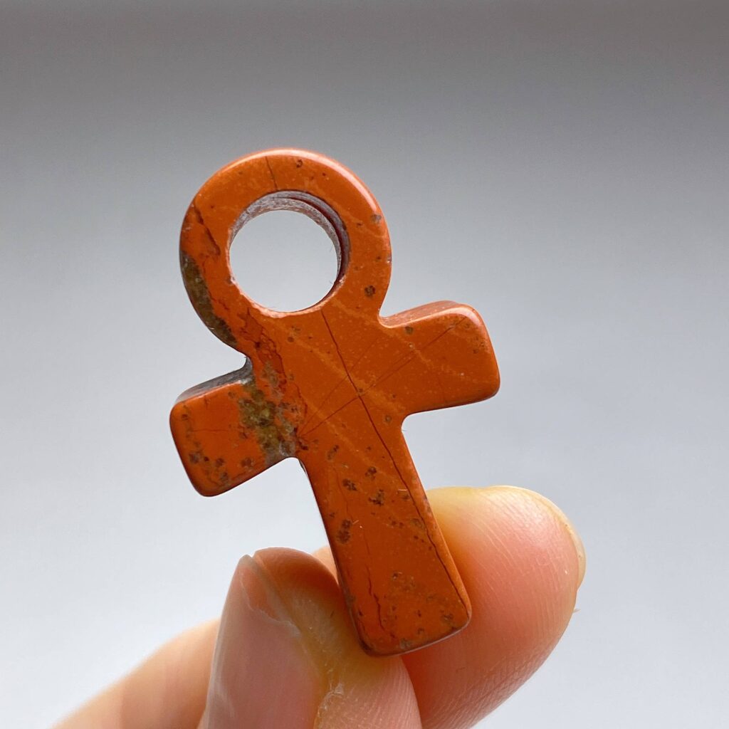 Mini Crystal Ankh · Red jasper