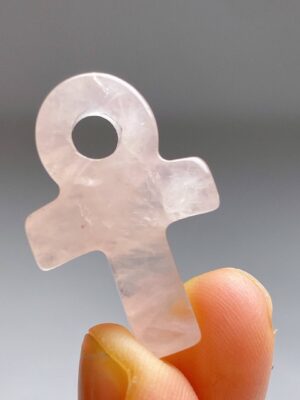 Mini Crystal Ankh · Rose quartz