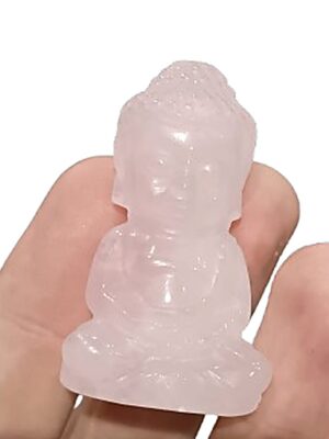 Mini Crystal Buddha · Rose quartz