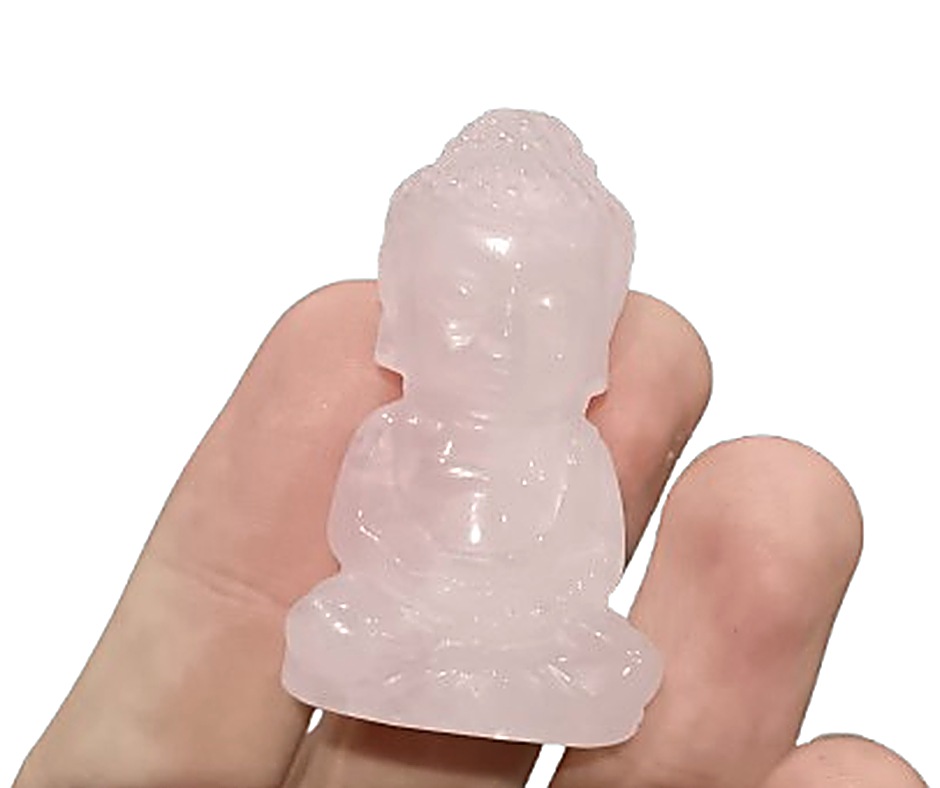 Mini Crystal Buddha · Rose quartz