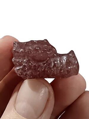 Mini Crystal Dragon Head · Strawberry quartz