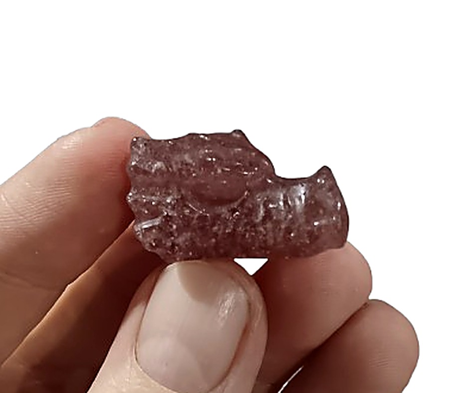 Mini Crystal Dragon Head · Strawberry quartz