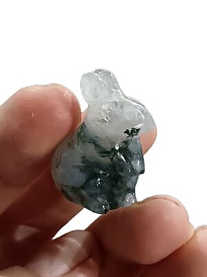 Mini Crystal Rabbit · Moss agate