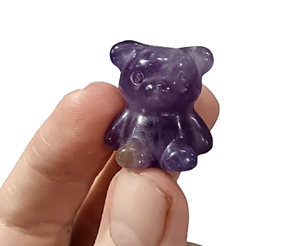 Mini Crystal Teddy Bear · Amethyst