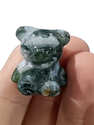 Mini Crystal Teddy Bear · Moss agate