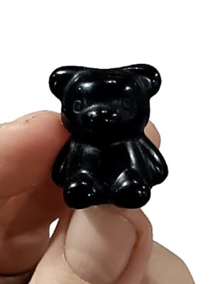 Mini Crystal Teddy Bear · Obsidian