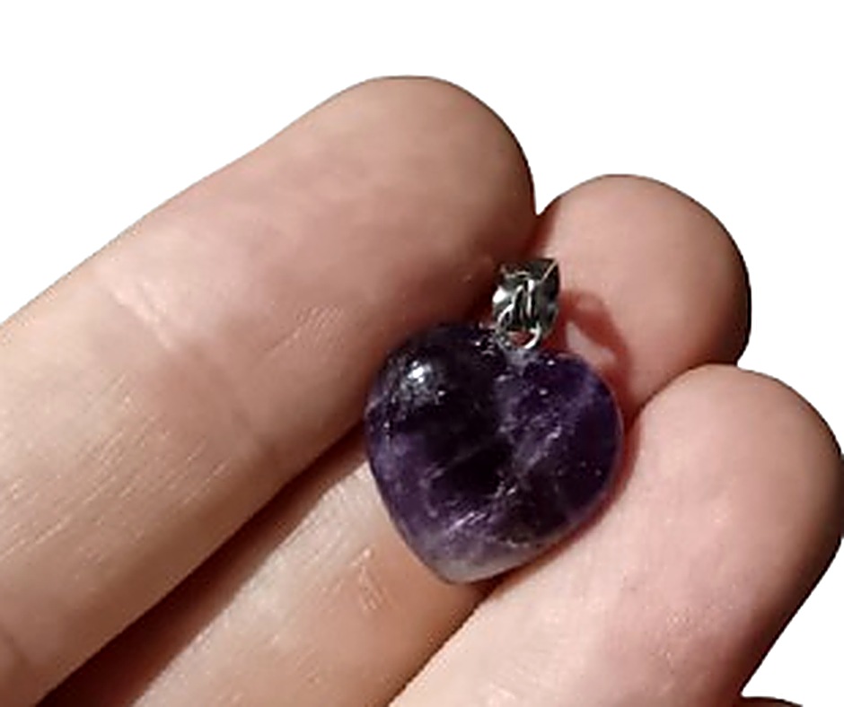 Mini Mini Crystal Heart Pendant · Amethyst