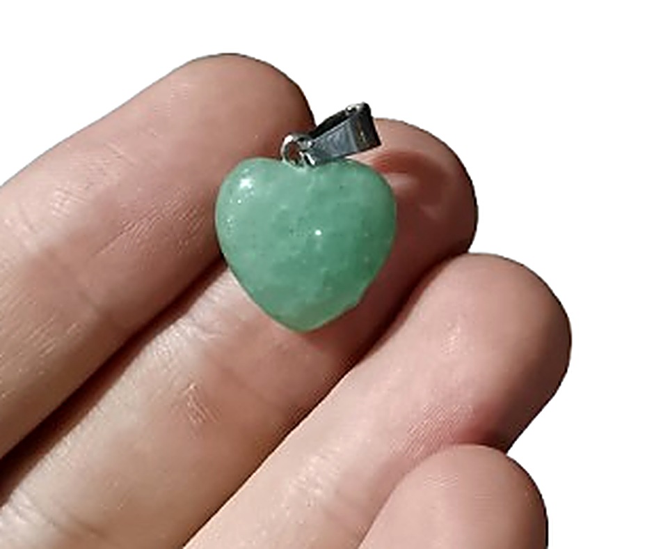 Mini Mini Crystal Heart Pendant · Aventurine