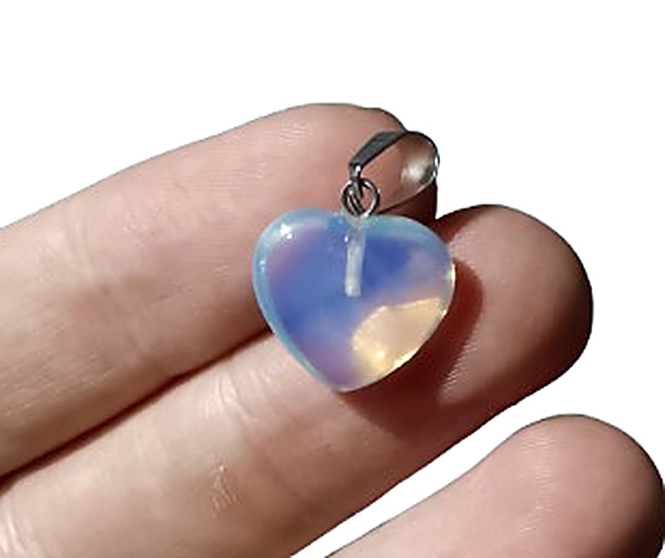 Mini Mini Crystal Heart Pendant · Opalite