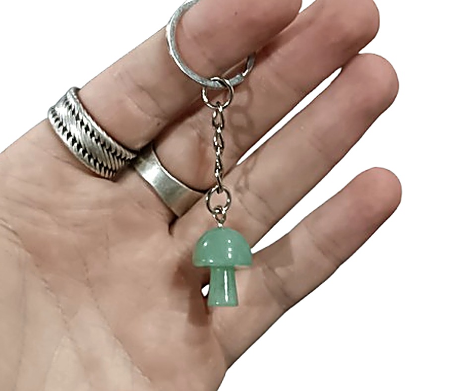 Crystal Mushroom Keychain · Aventurine