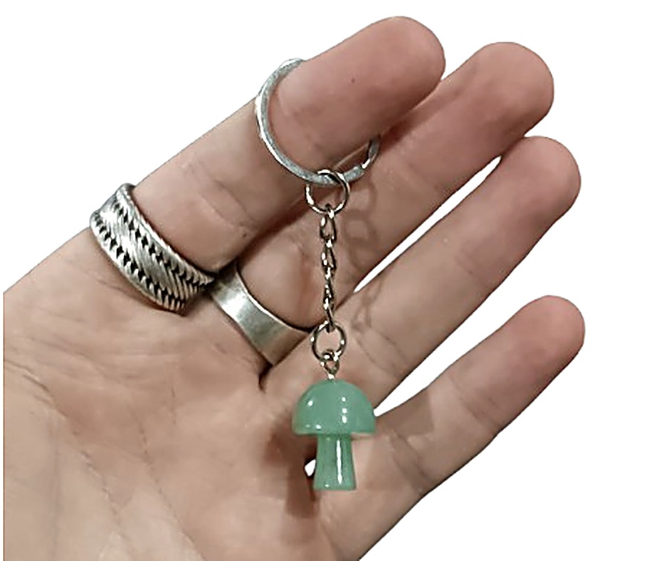Crystal Mushroom Keychain