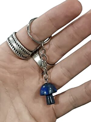 Crystal Mushroom Keychain · Lapis lazuli