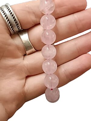 12mm Crystal bead bracelets · Rose quartz