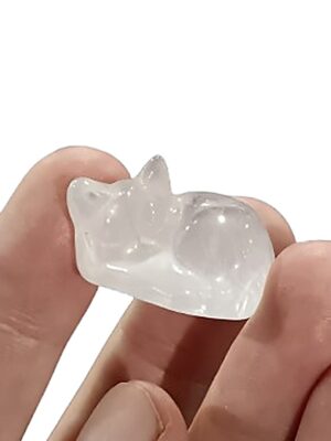 Mini Sleeping Cat · Clear quartz