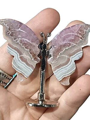 Small Crystal Butterfly on Stand · Amethyst