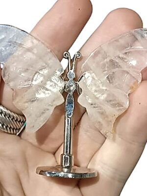 Small Crystal Butterfly on Stand · Clear quartz