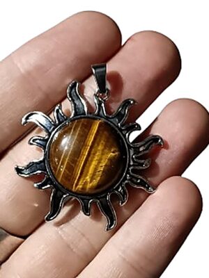 Crystal Sun Pendant · Tiger's eye
