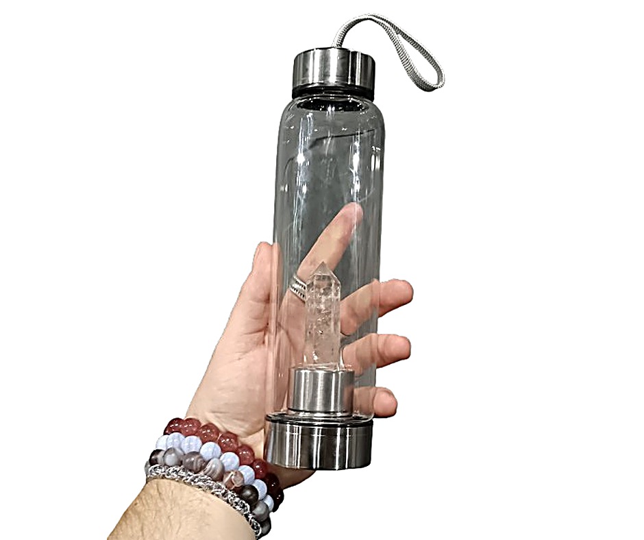 Crystal Water Bottle · Full set · Clear quartz