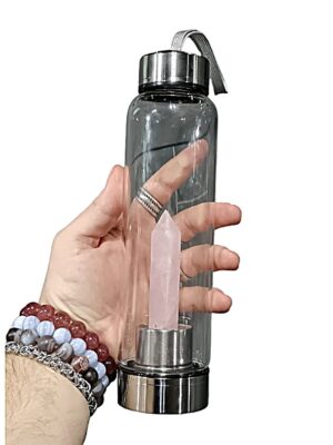 Crystal Water Bottle · Full set · Rose quartz
